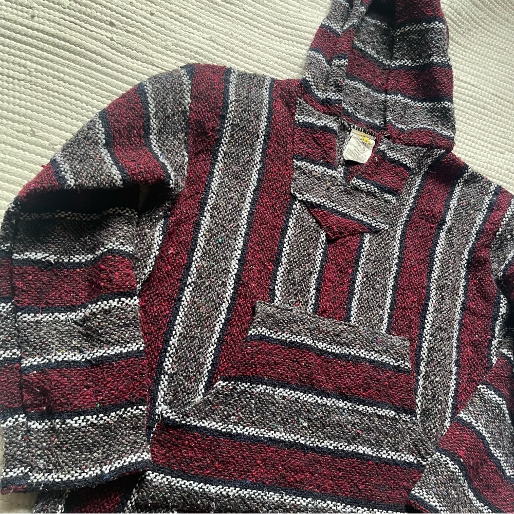 Classic Mexican Baja Hoodie Sweater Pullover Small - Picture 3 of 7